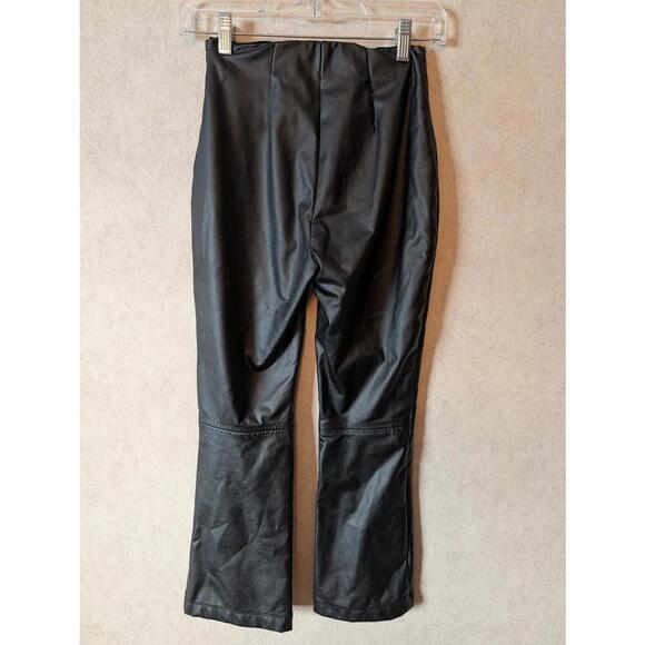 TUCKERNUCK Ashford black leather flare pants sz S - Picture 3 of 4